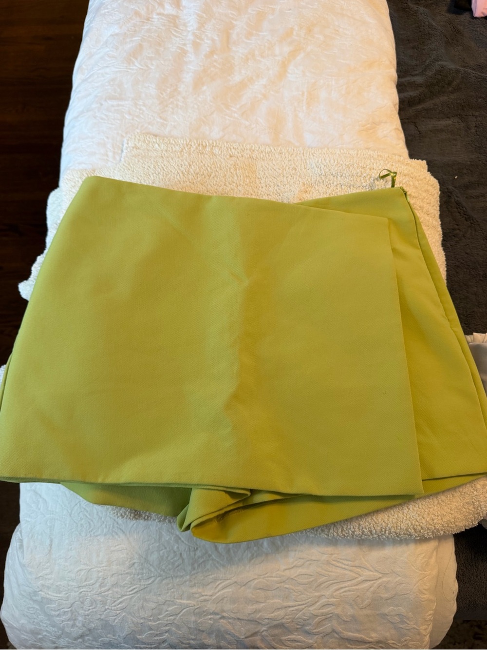 Zara Lime Green Wrap-Front Women’s Skort